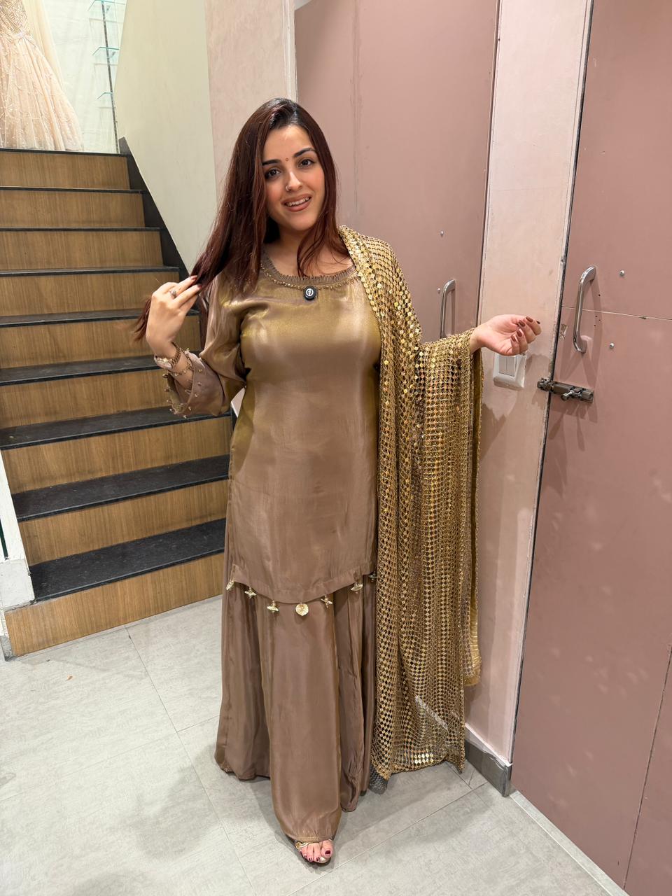 Zannat Sharara Set with Sequin Dupatta