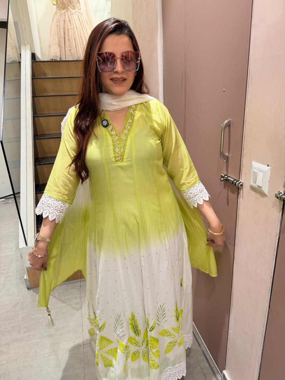 Ombre Aura Anarkali Set