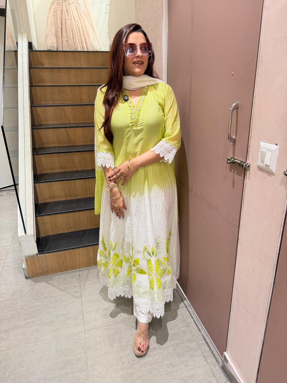Ombre Aura Anarkali Set