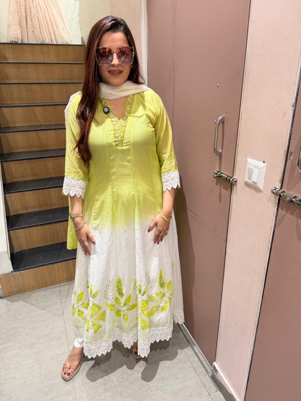 Ombre Aura Anarkali Set