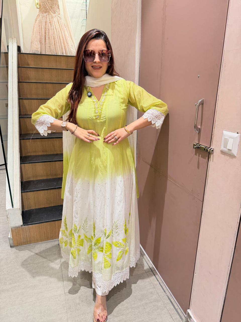 Ombre Aura Anarkali Set