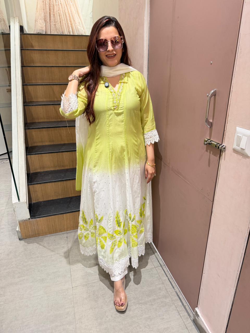 Ombre Aura Anarkali Set