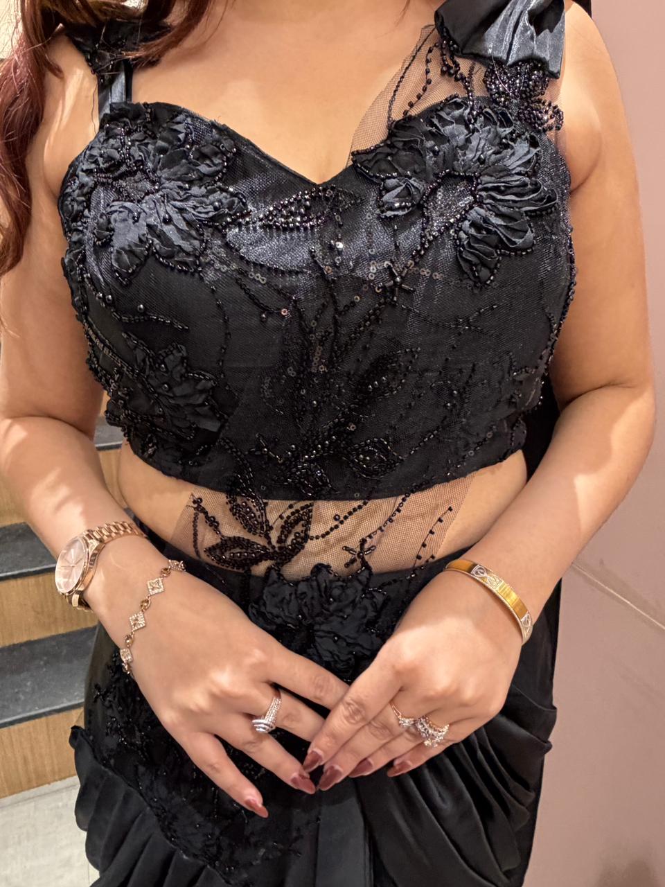 Noir Drape Saree Set