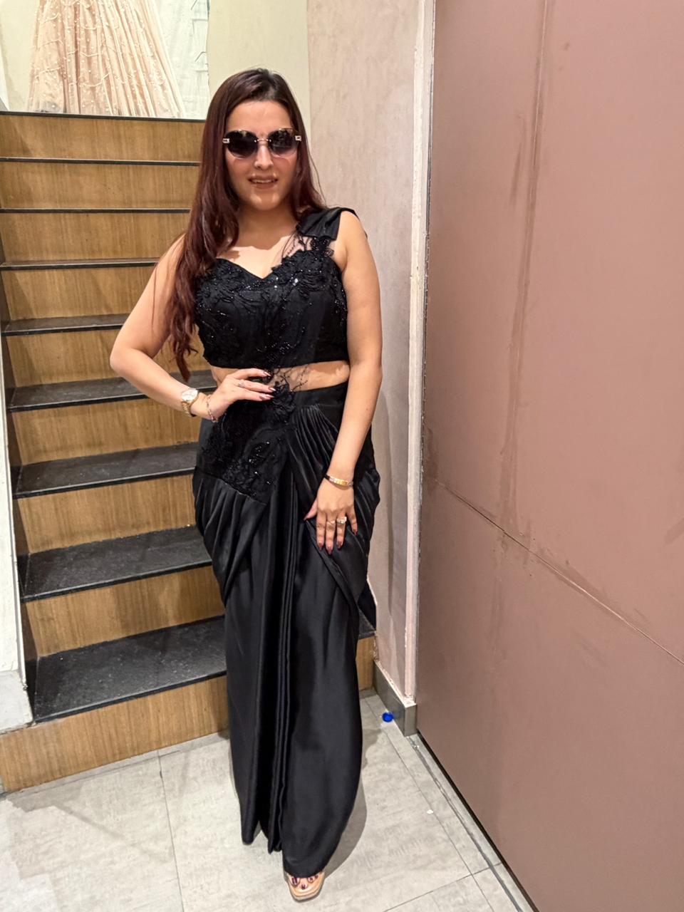 Noir Drape Saree Set