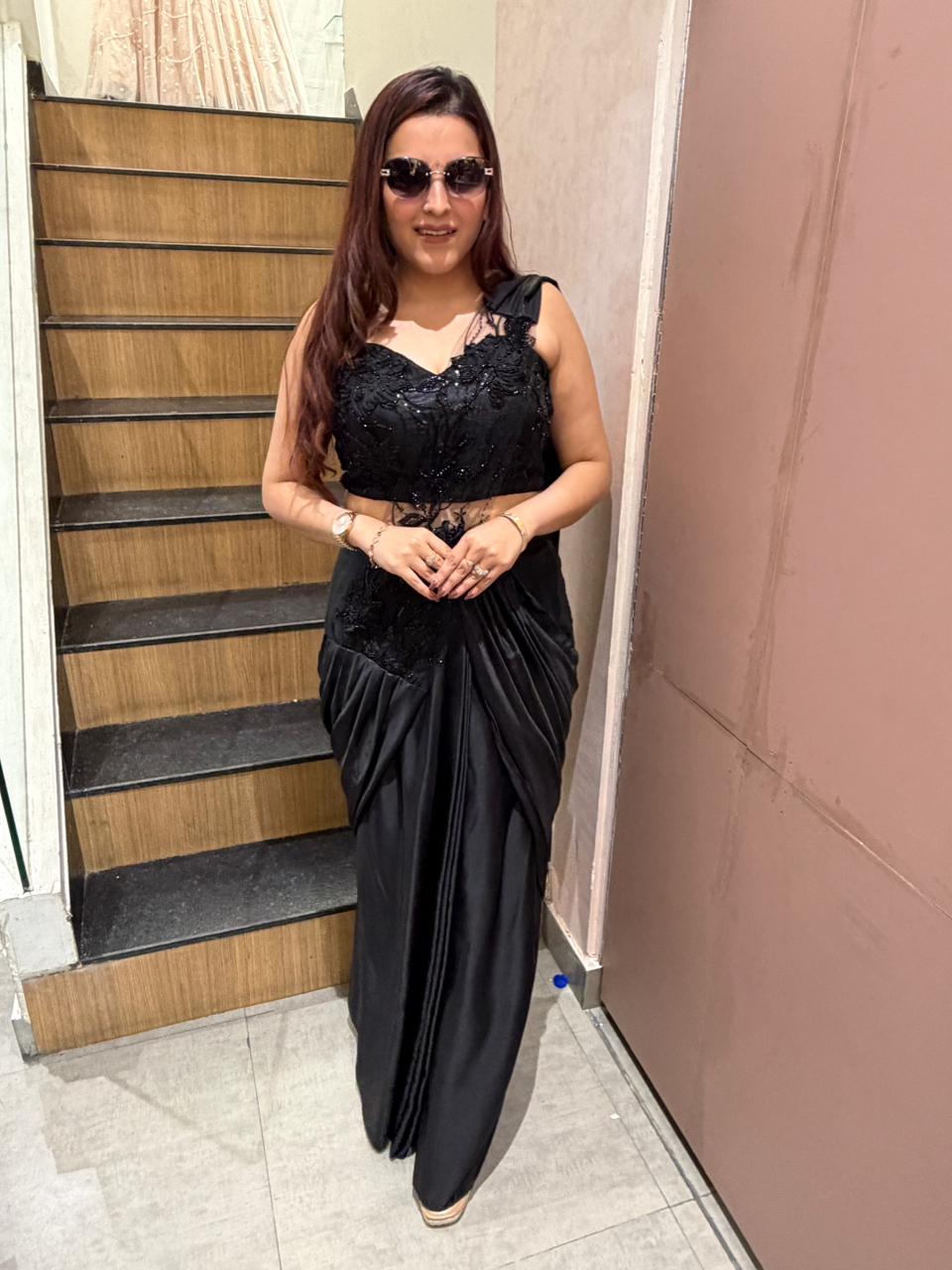 Noir Drape Saree Set