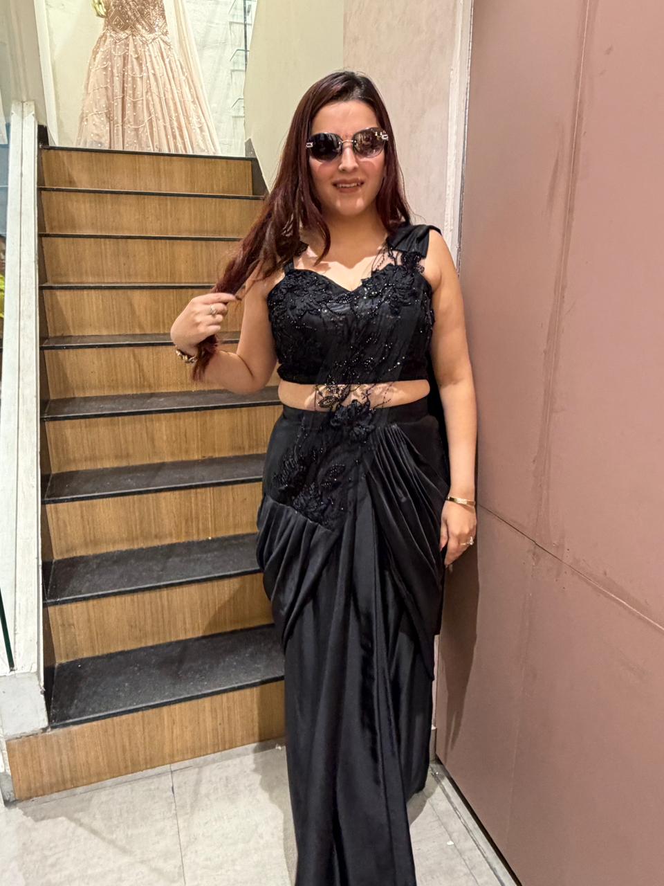 Noir Drape Saree Set