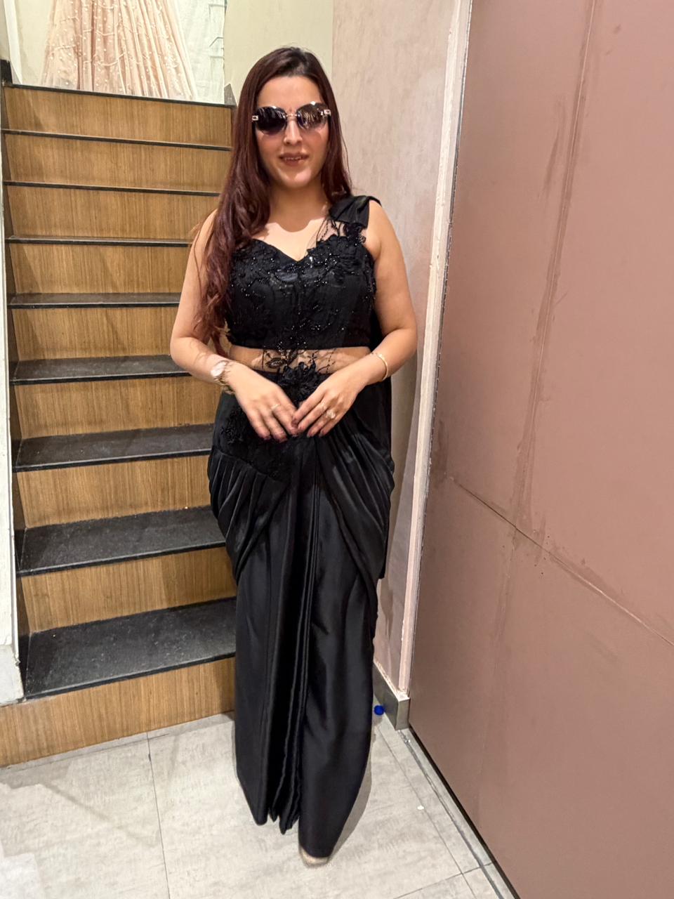 Noir Drape Saree Set