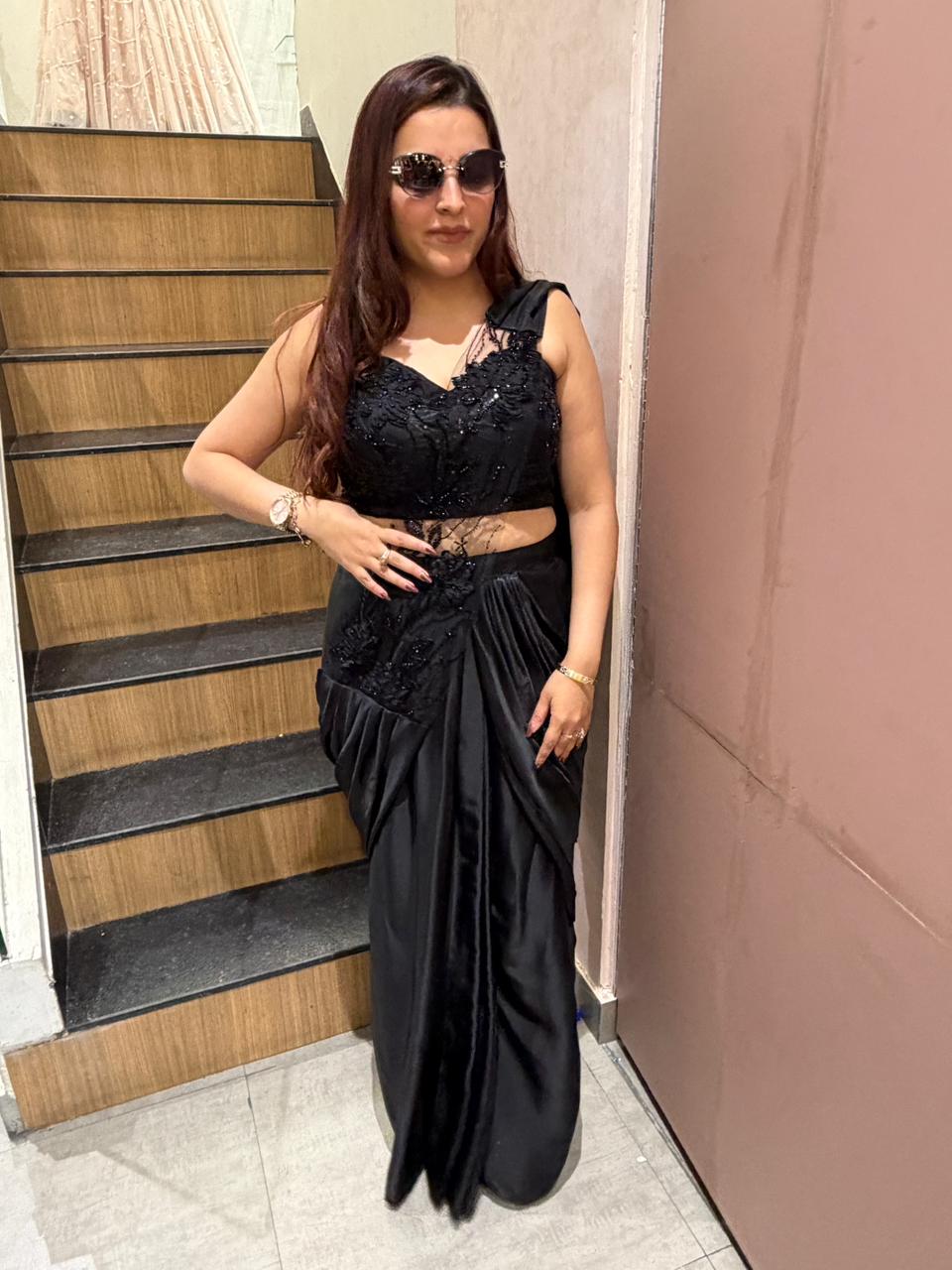 Noir Drape Saree Set