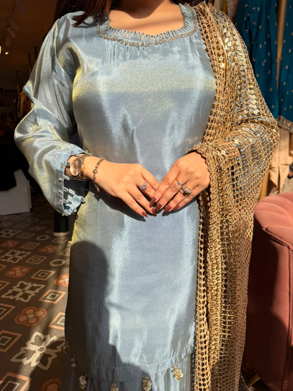 Zannat Sharara Set with Sequin Dupatta