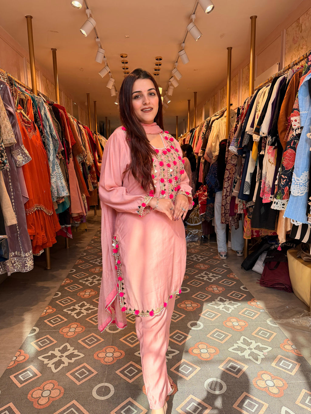 Mirror & Pom-Pom Kurta Set