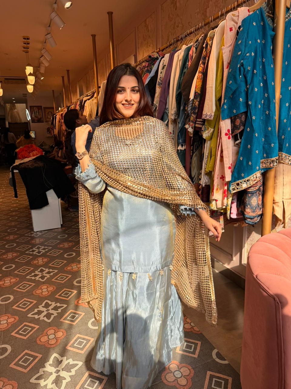 Zannat Sharara Set with Sequin Dupatta