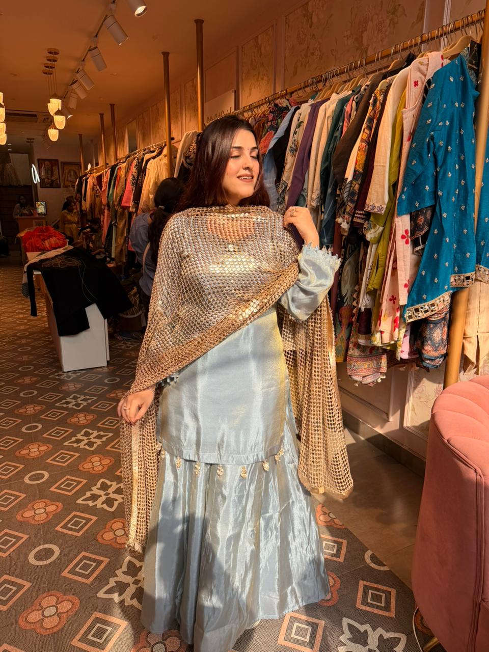 Zannat Sharara Set with Sequin Dupatta