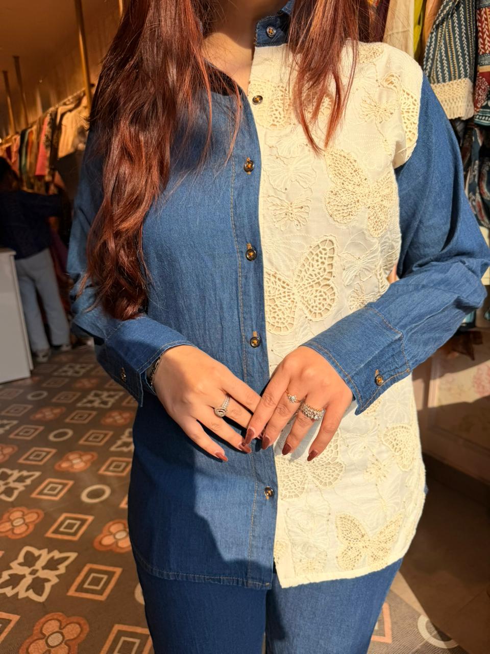 Denim Grace Fusion Co-ord Set