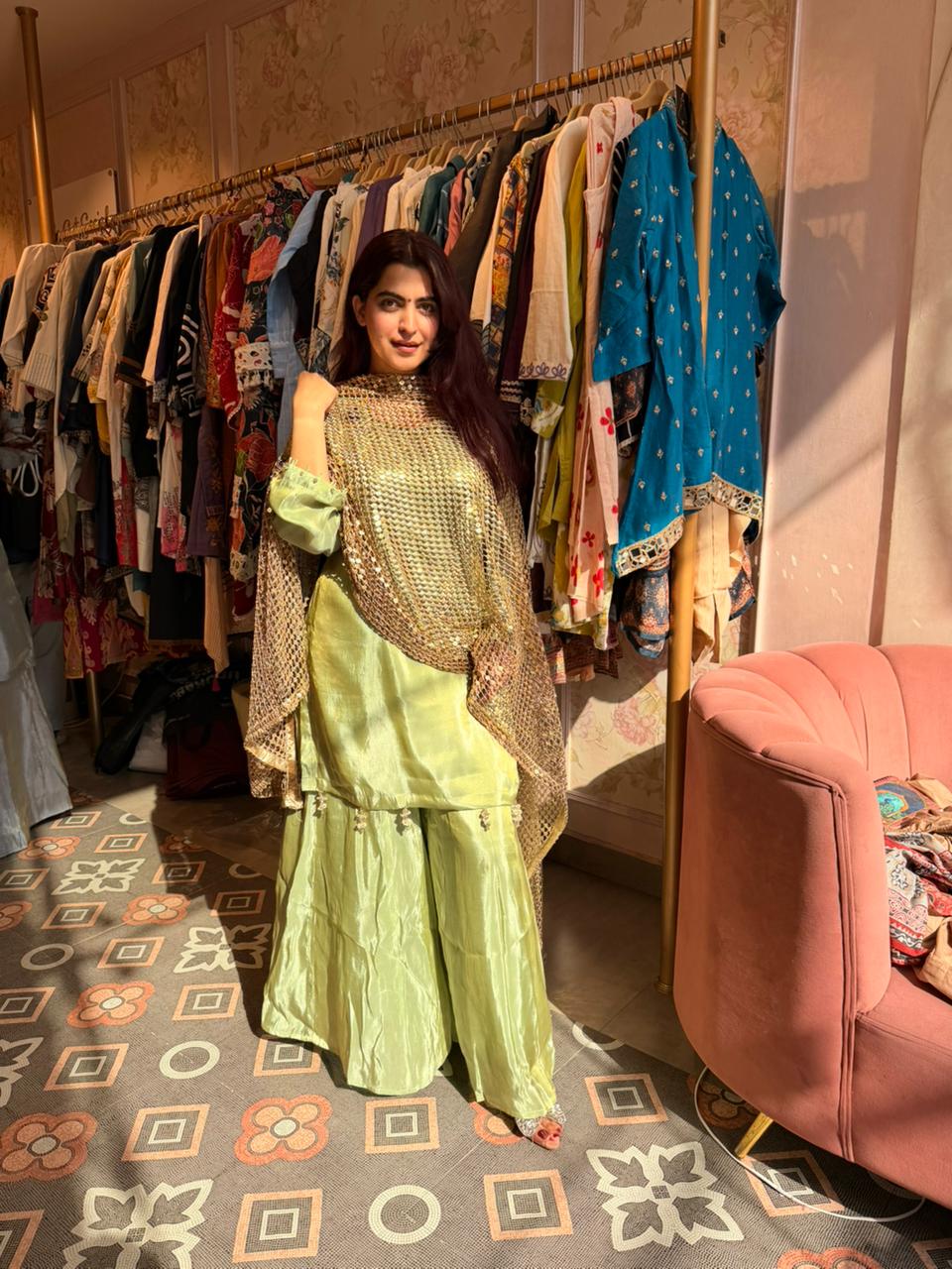 Zannat Sharara Set with Sequin Dupatta