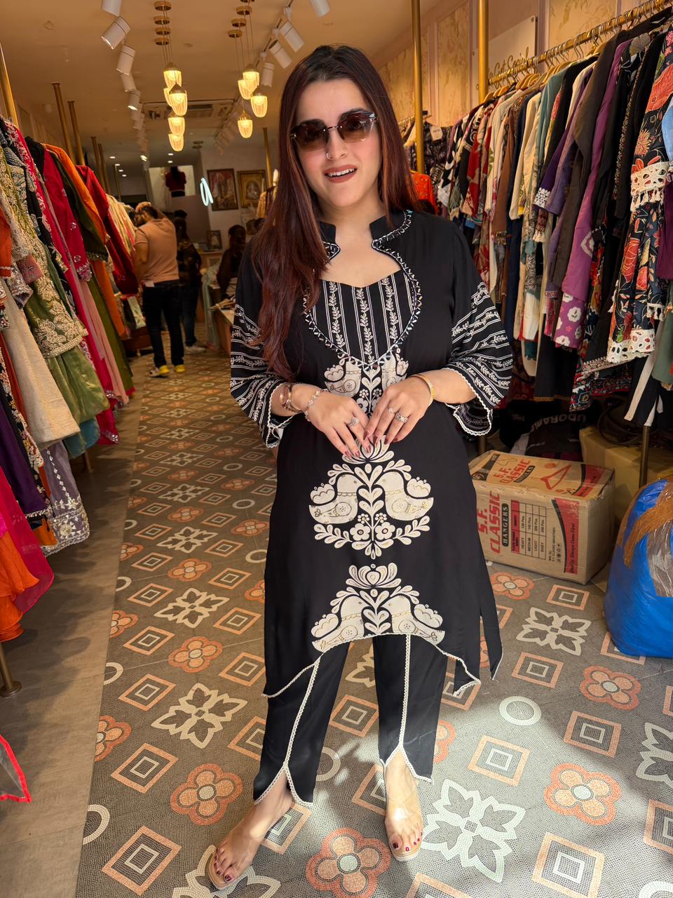 Noir Embroidered Kurta Pant Set