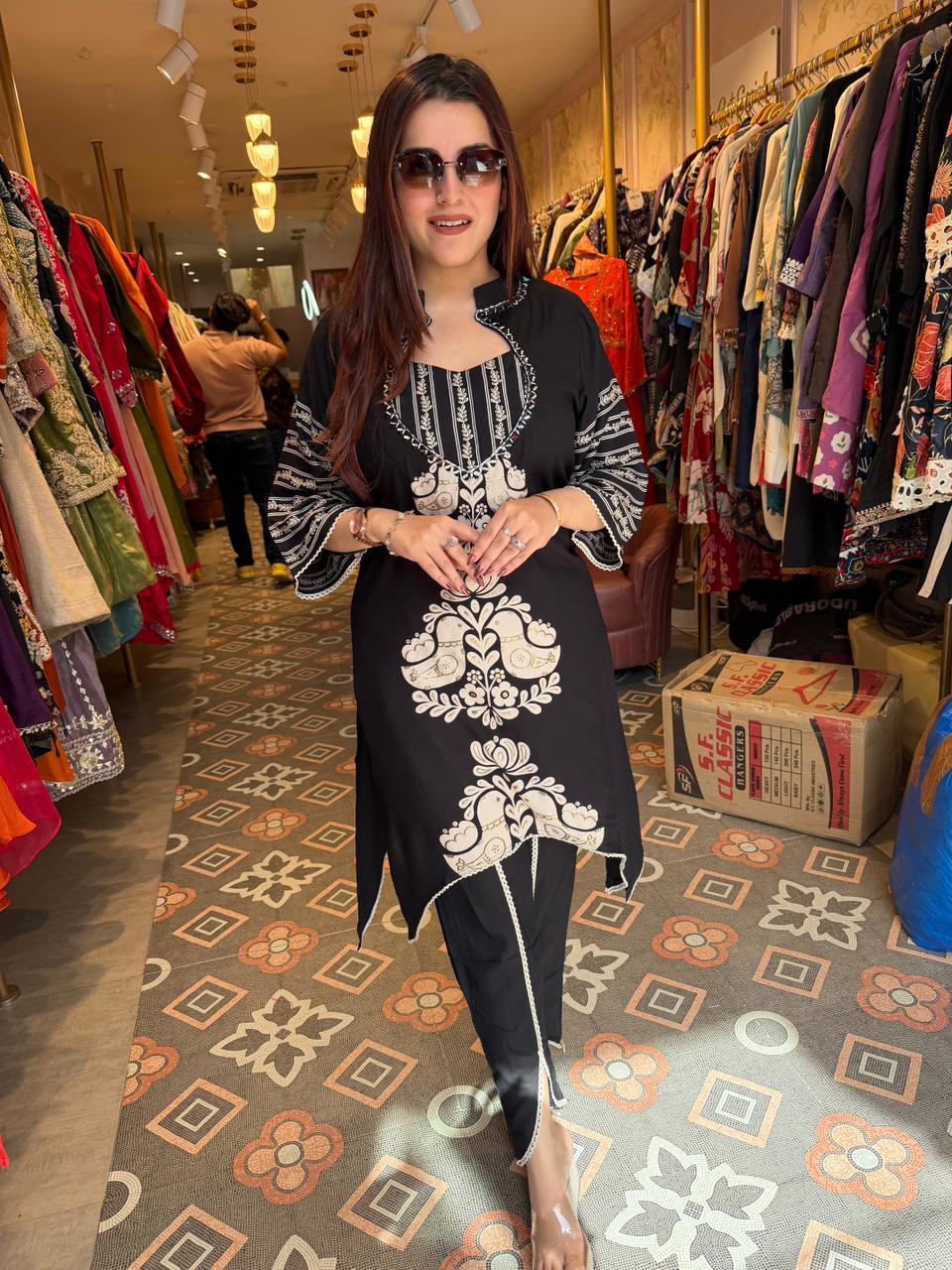 Noir Embroidered Kurta Pant Set