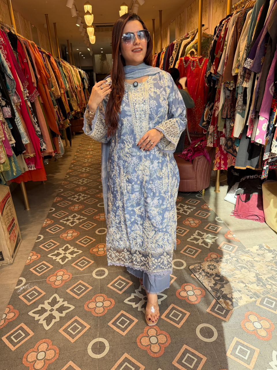 Samy Embroidered Grace Suit Set