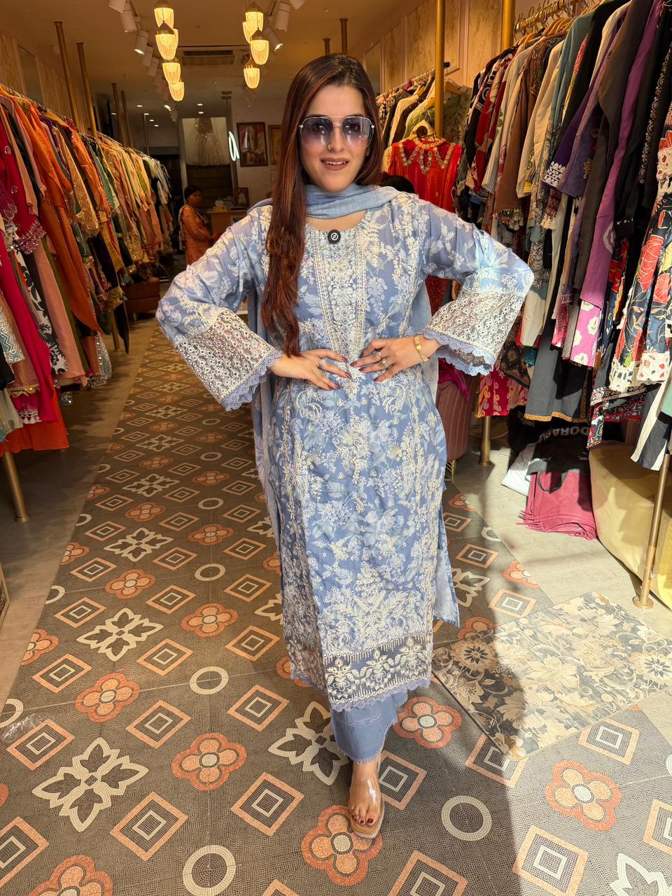Samy Embroidered Grace Suit Set