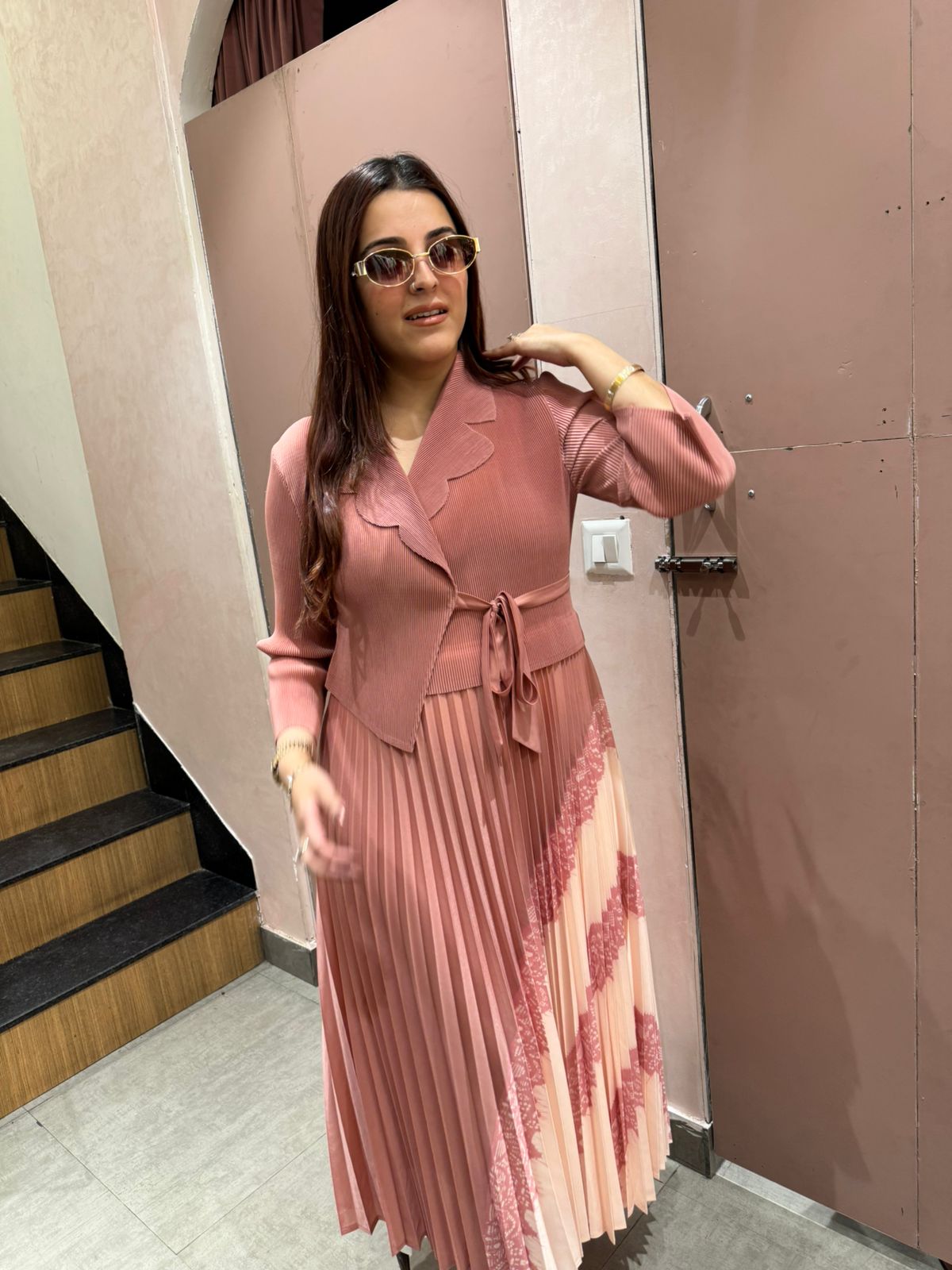 Rimjhim Pleated Dress