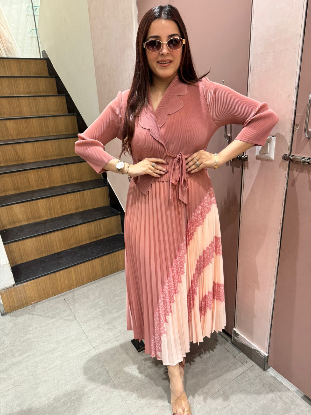 Rimjhim Pleated Dress