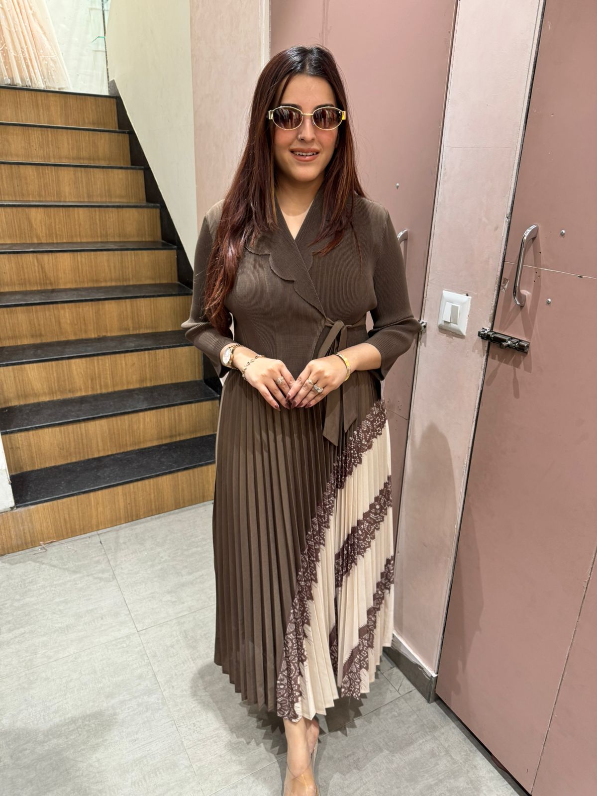 Rimjhim Pleated Dress