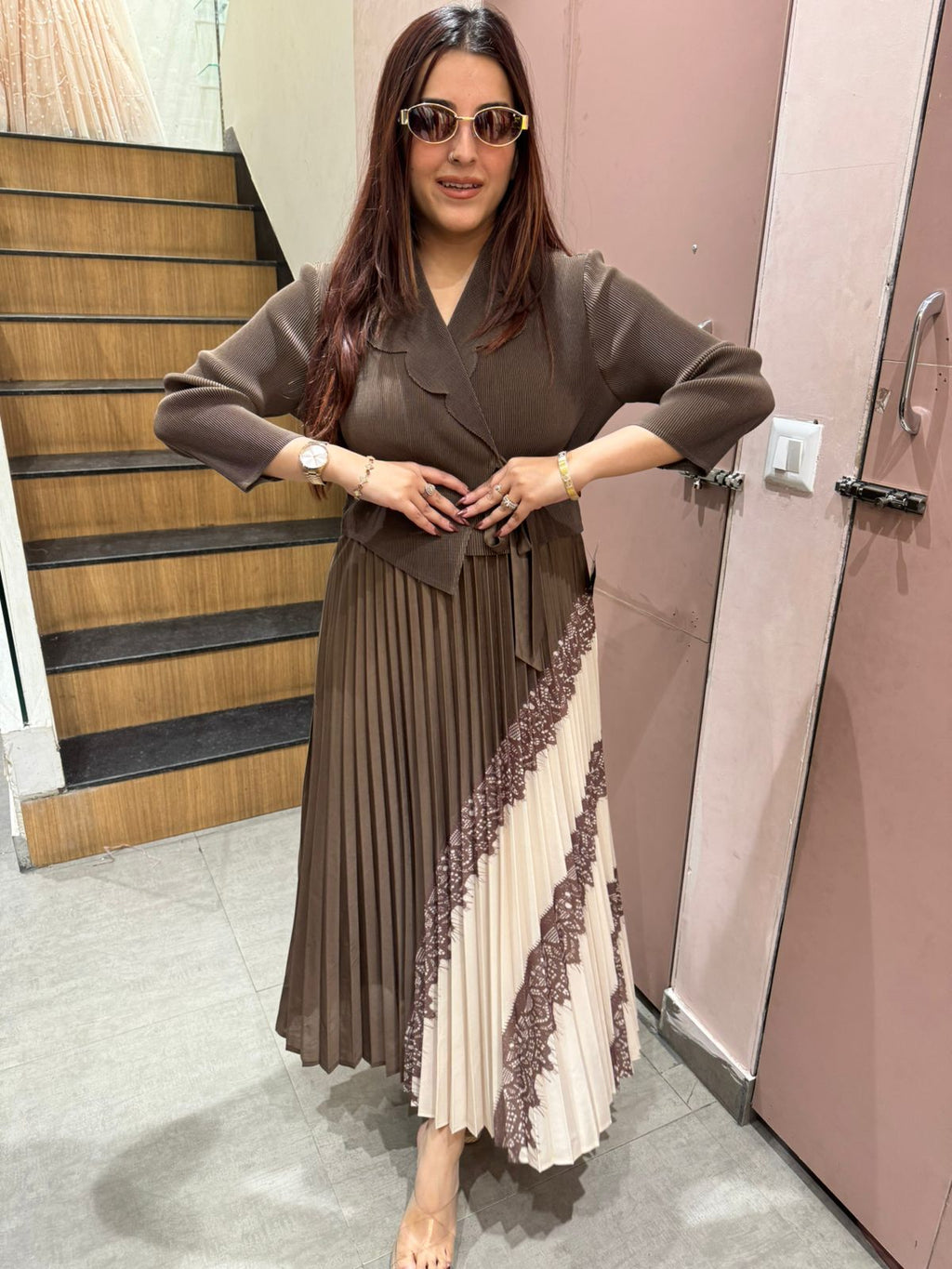 Rimjhim Pleated Dress