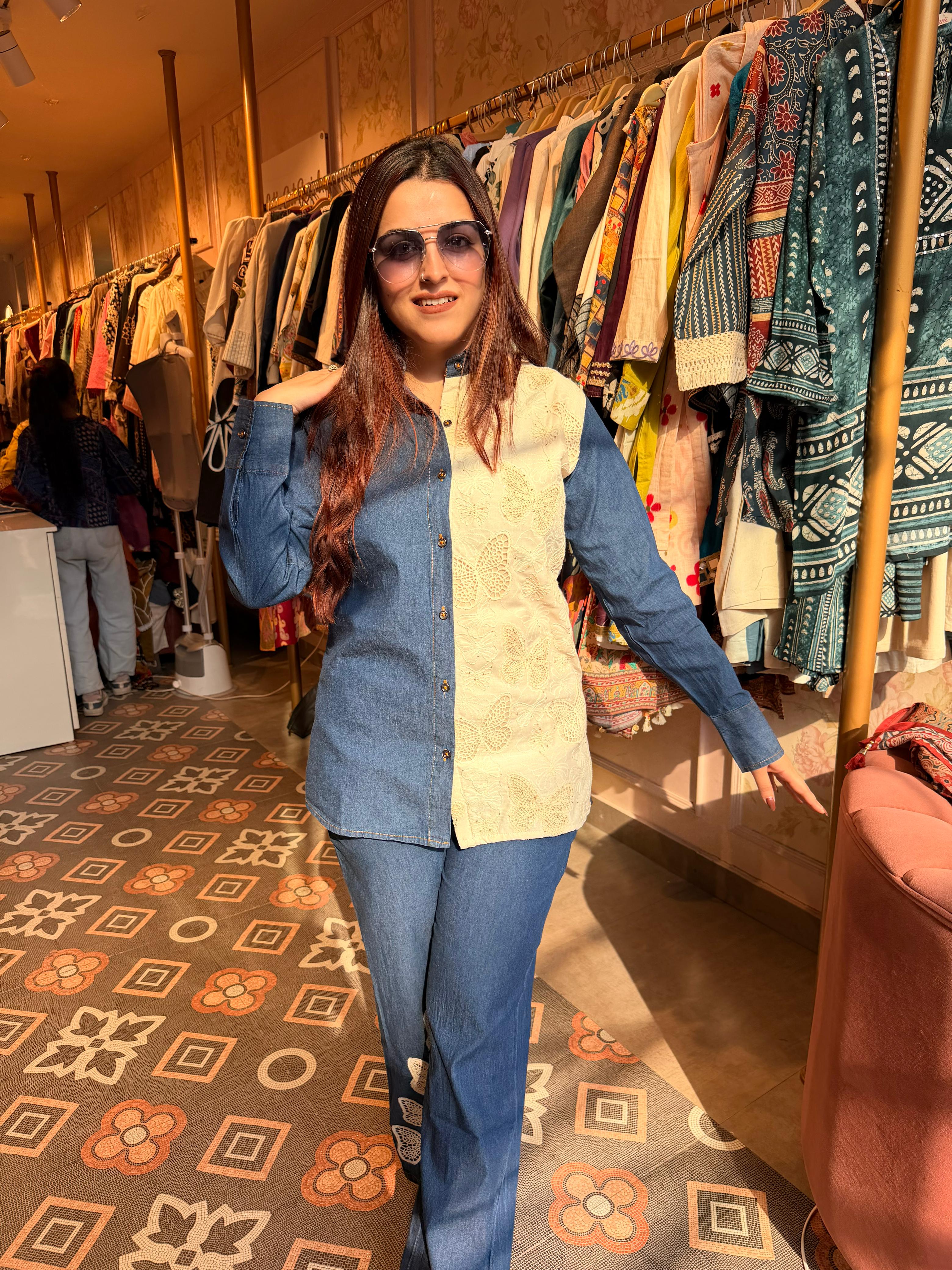 Denim Grace Fusion Co-ord Set