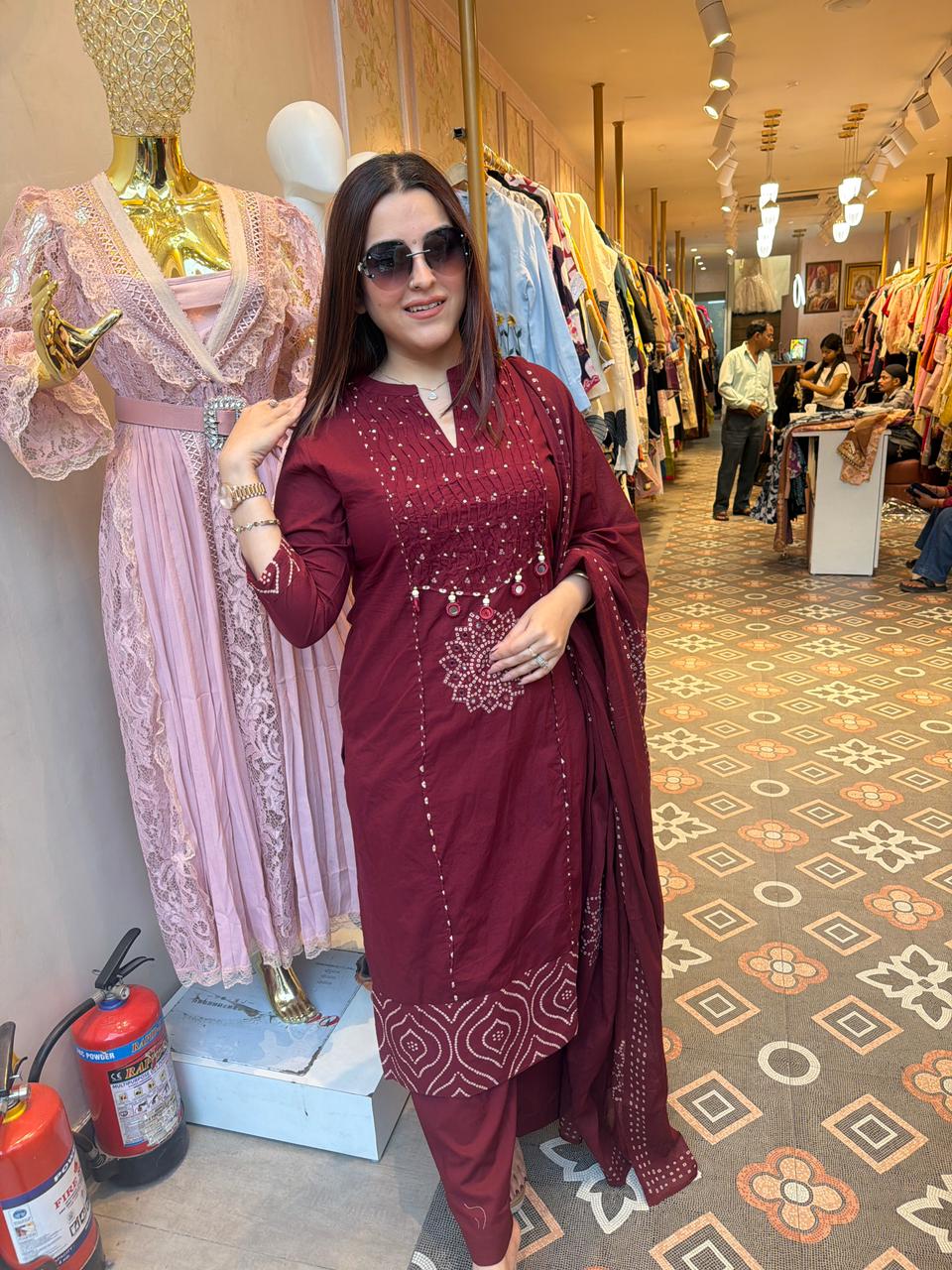 Ruby Bandhani Charm Suit Set