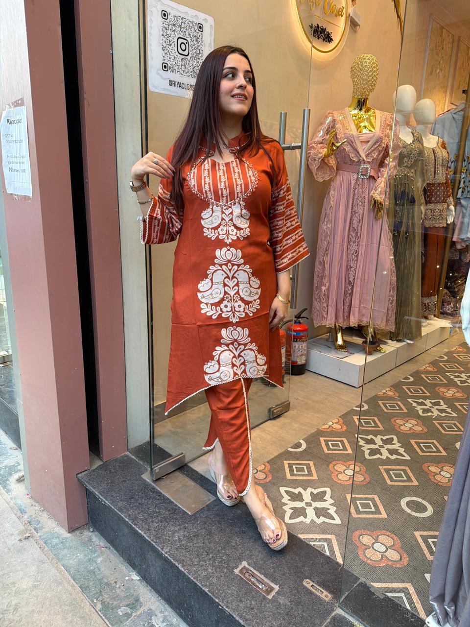 Noir Embroidered Kurta Pant Set