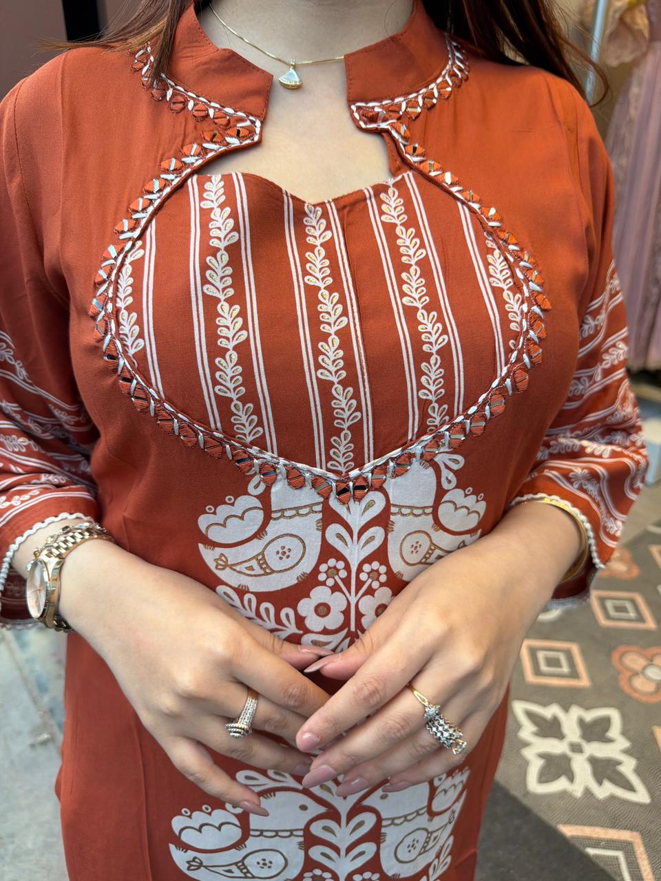 Noir Embroidered Kurta Pant Set