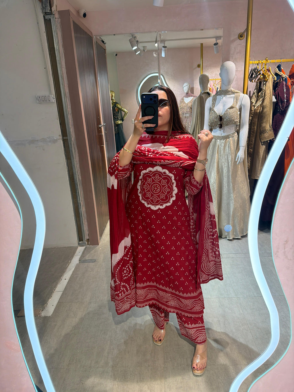 Ikachi Bandhani Grace Kurta Set