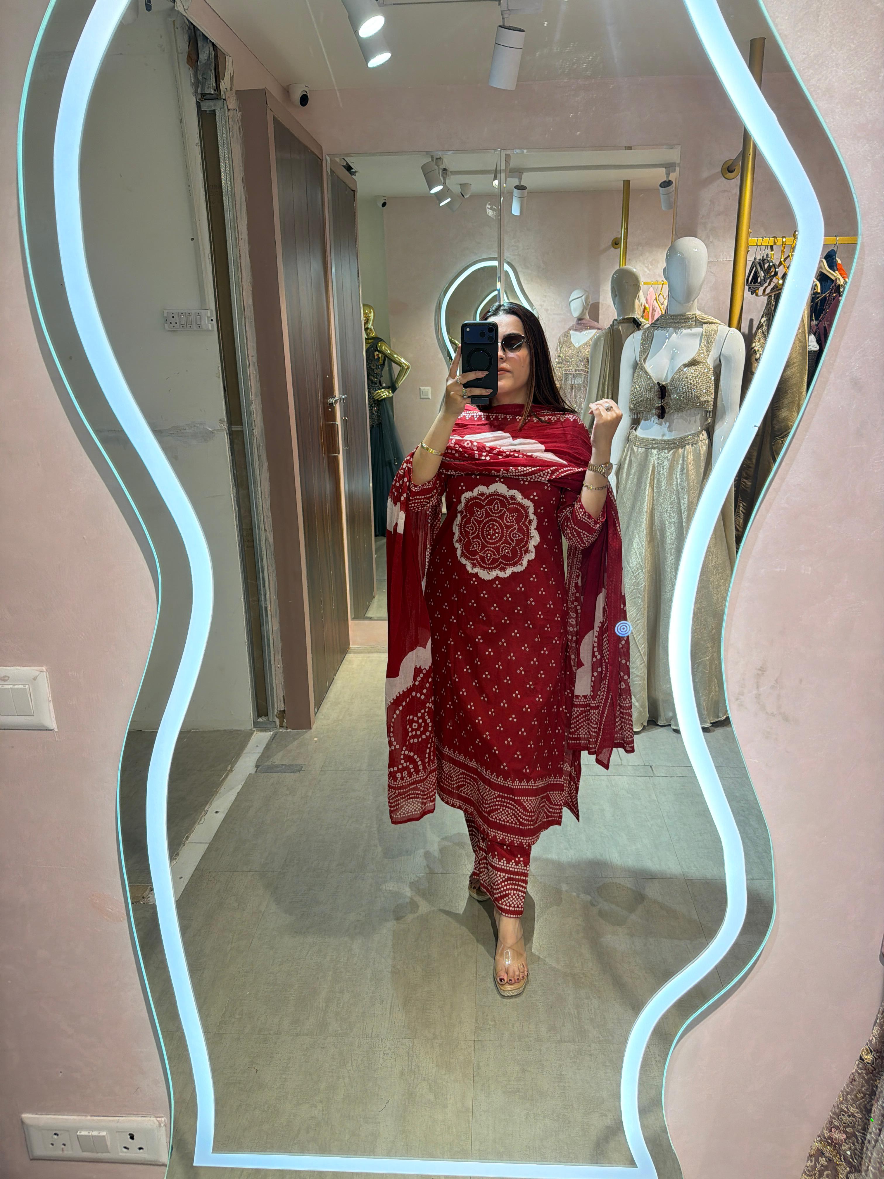 Ikachi Bandhani Grace Kurta Set