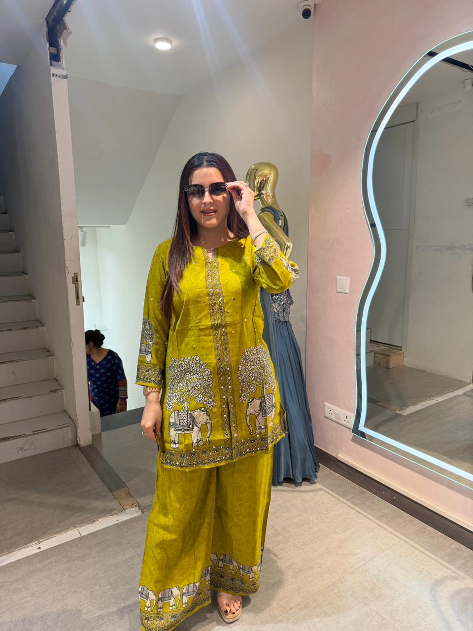 Royal Elephant Print Co-ord Set