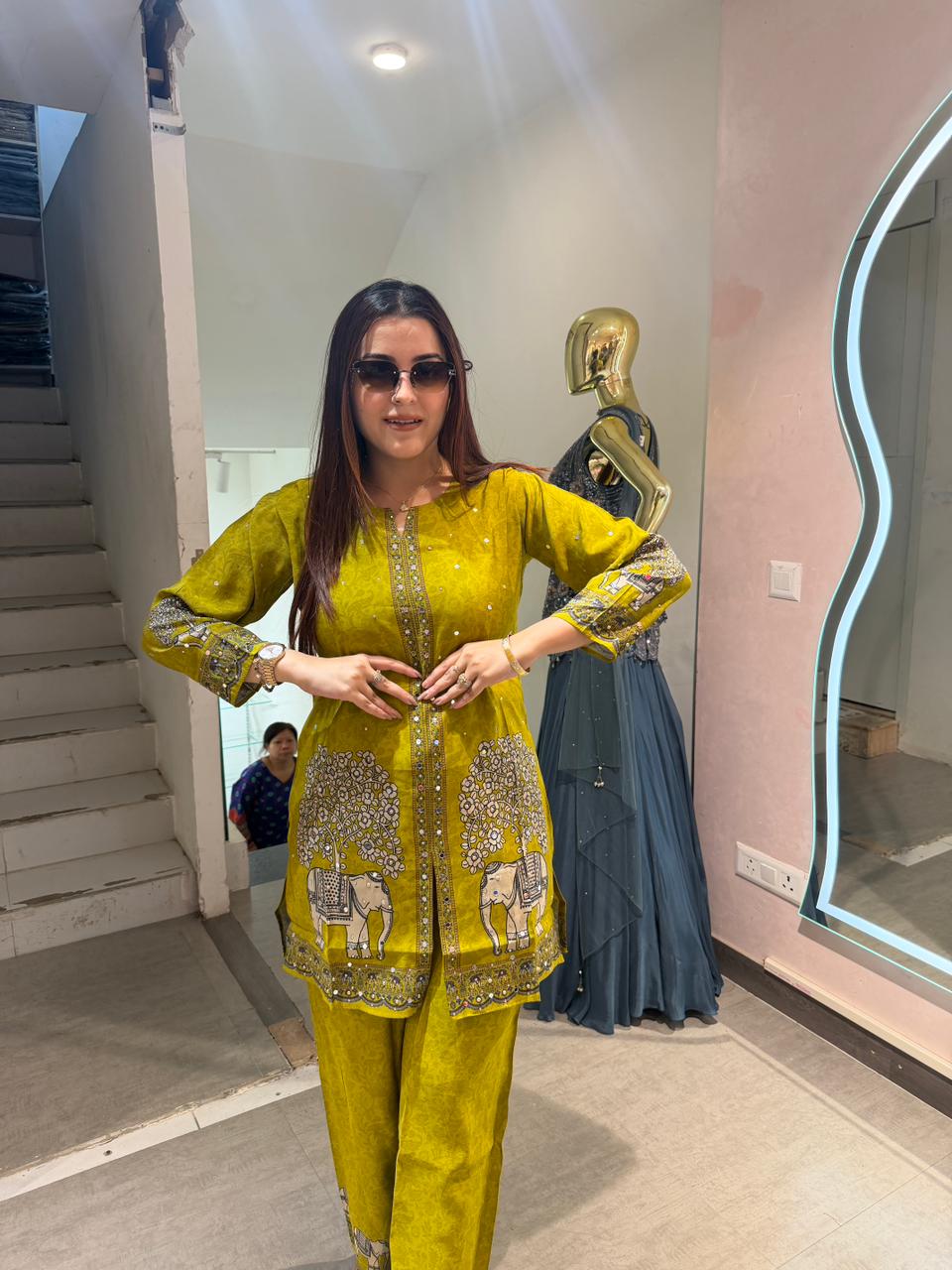 Royal Elephant Print Co-ord Set