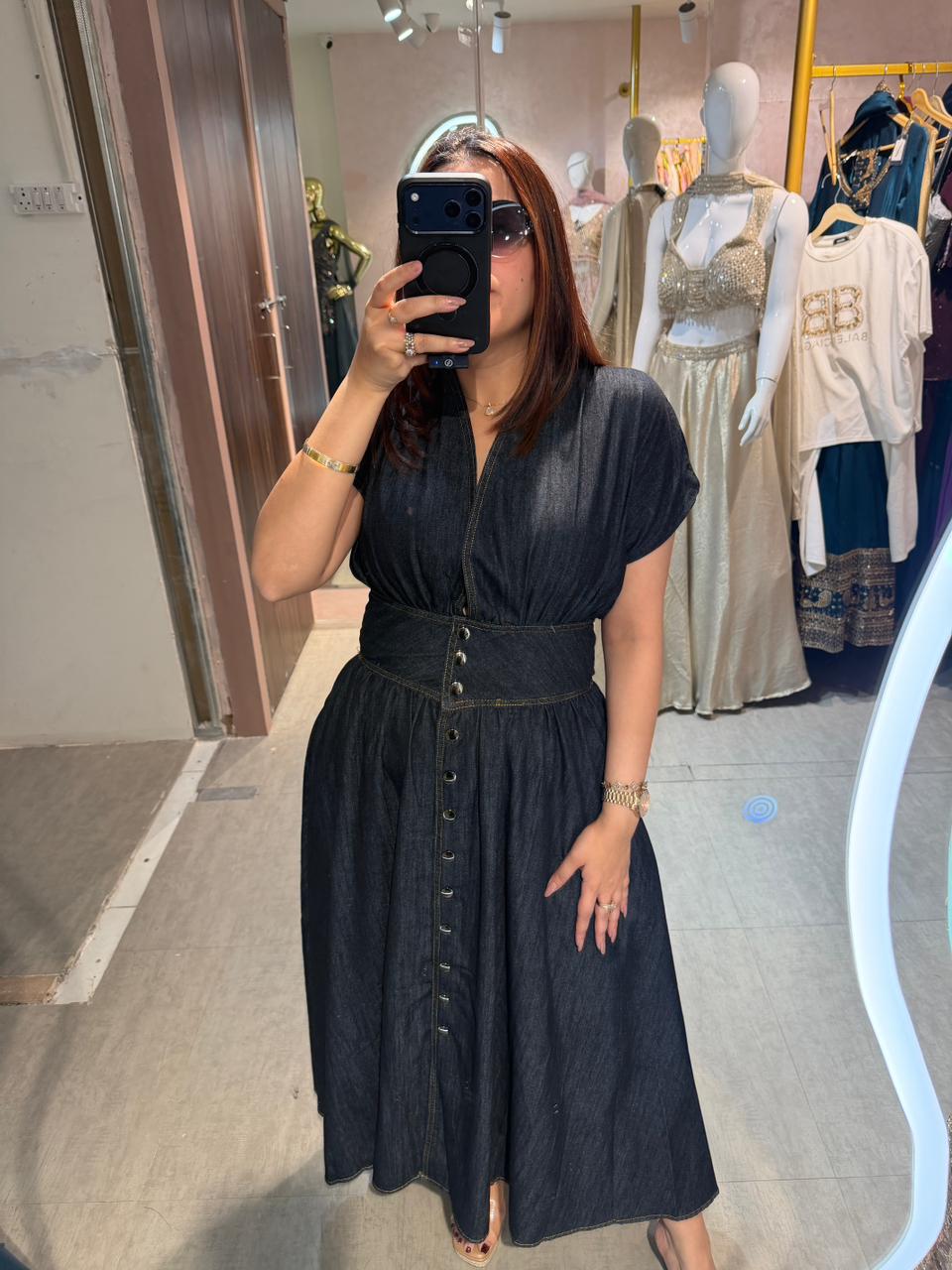 Denim Flare Dress