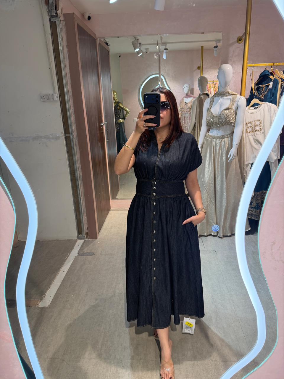 Denim Flare Dress