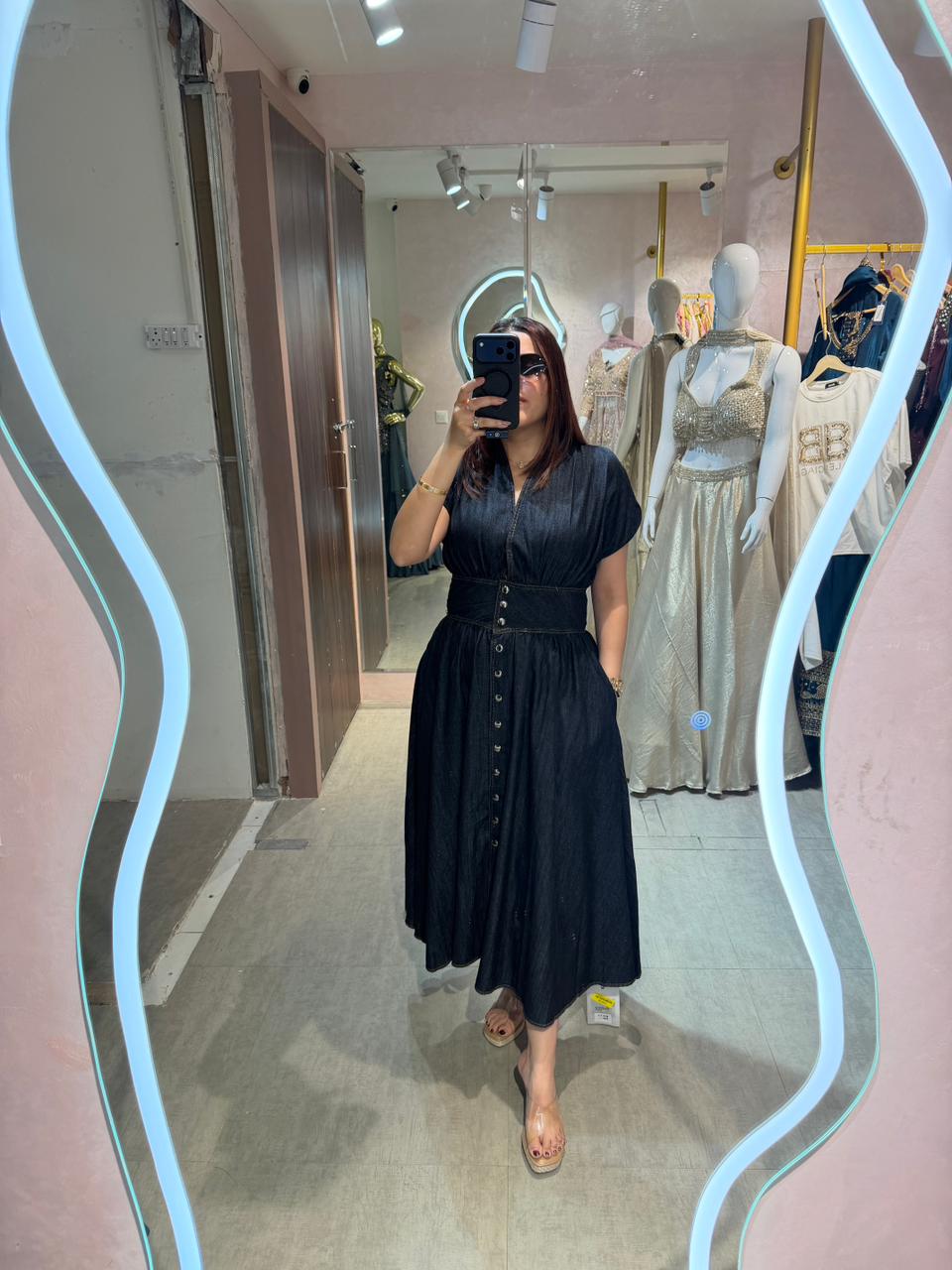 Denim Flare Dress