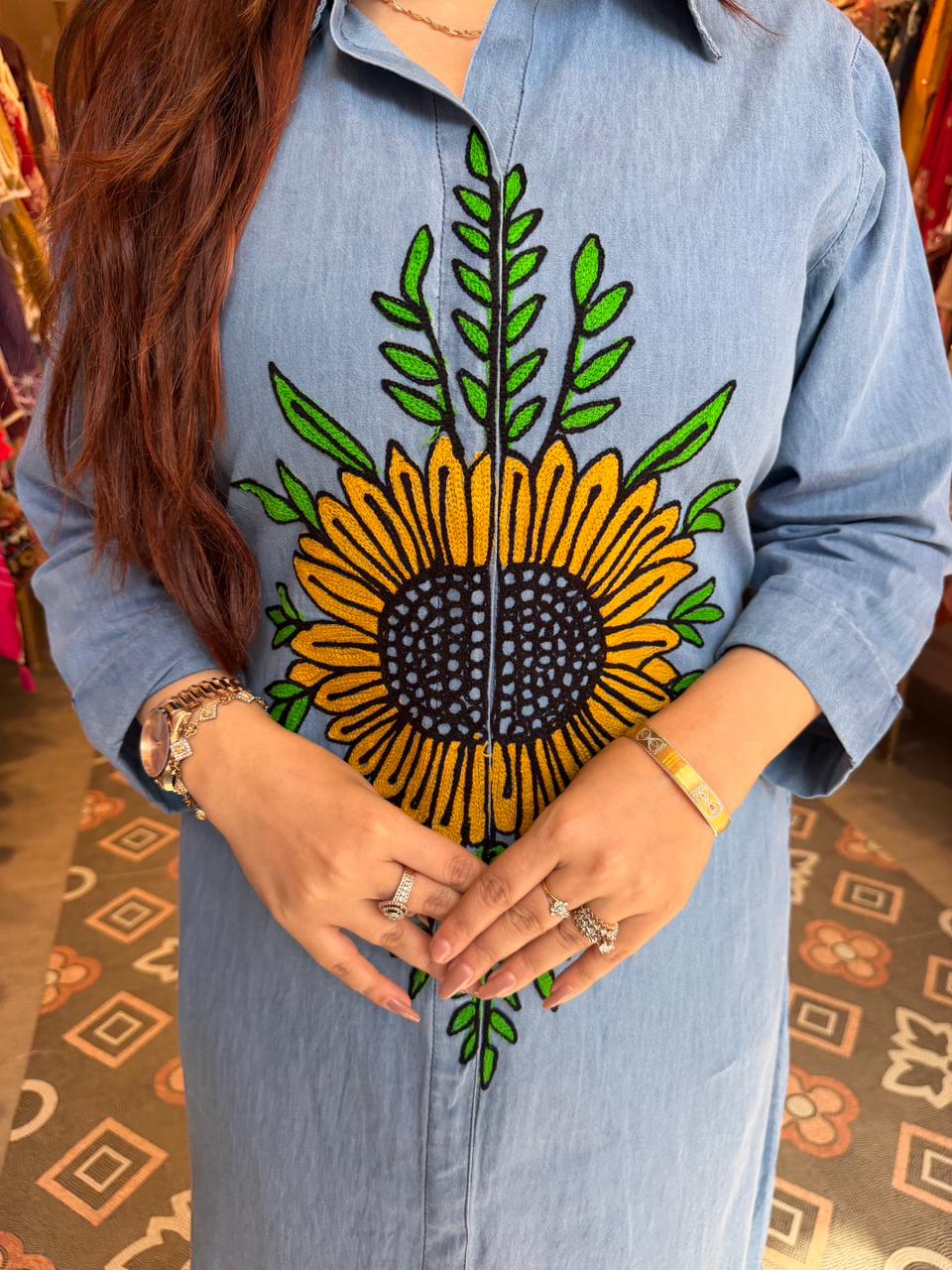Sunflower Denim Dress