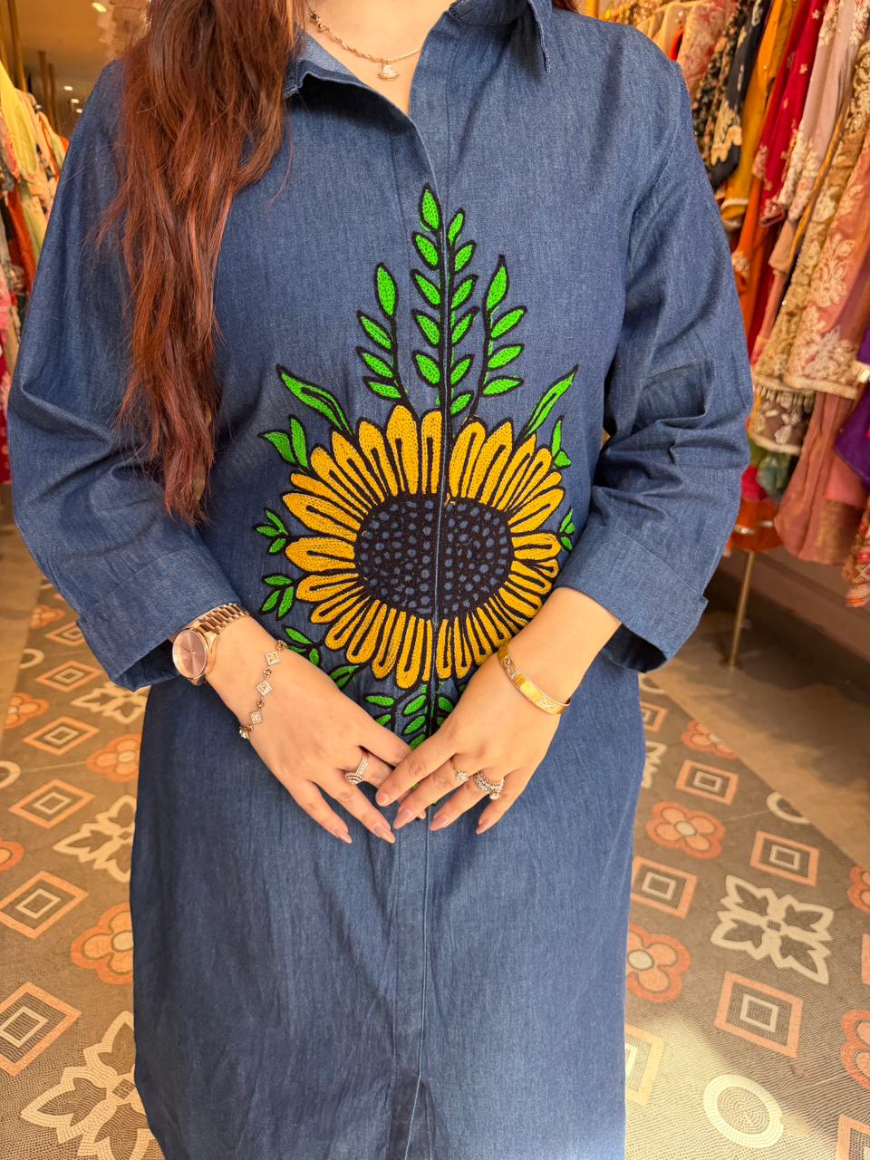 Sunflower Denim Dress