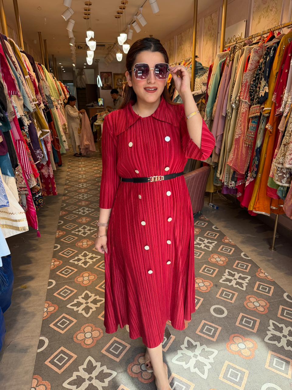 Shivi wrinkle Midi Dress