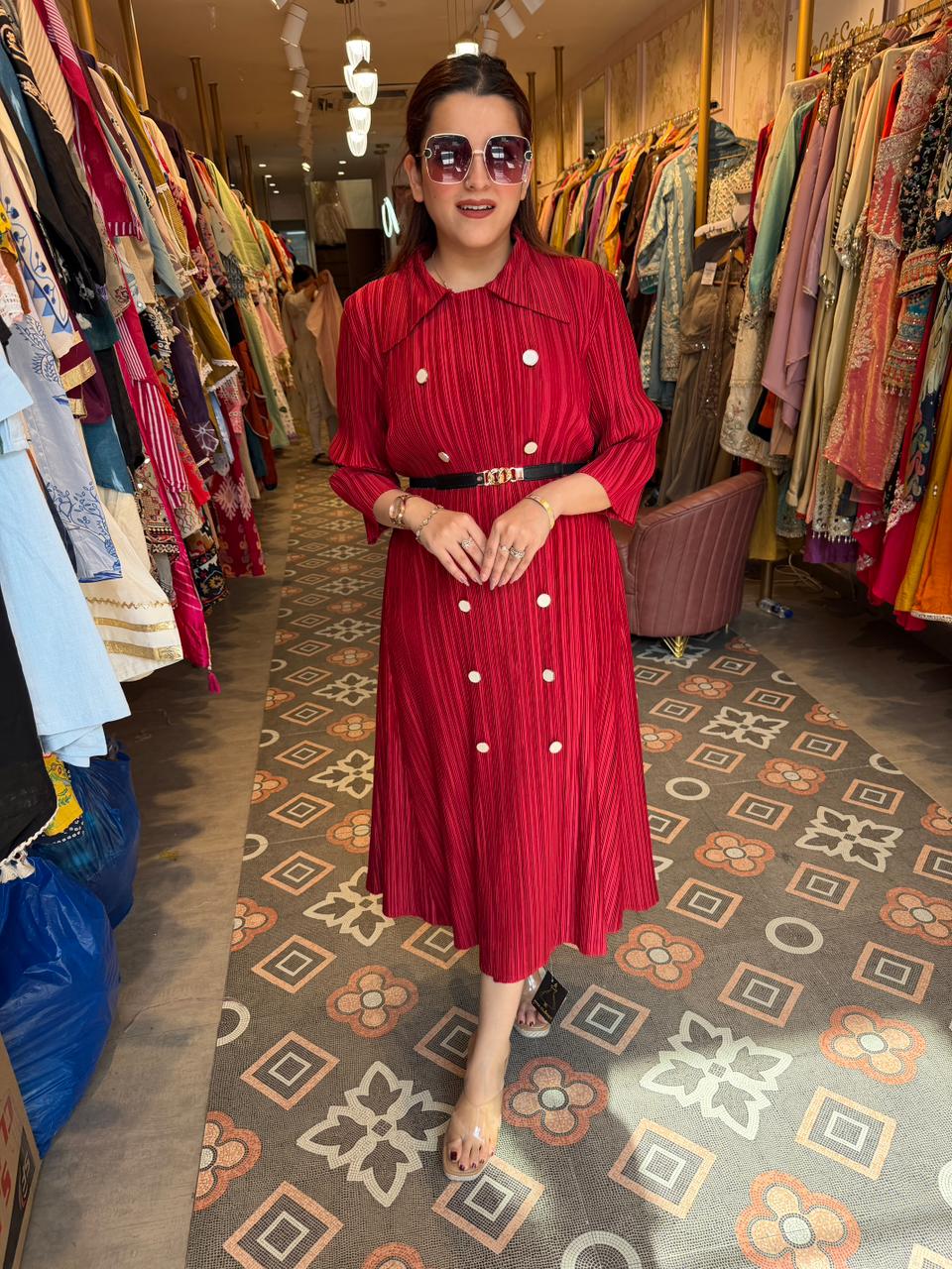 Shivi wrinkle Midi Dress