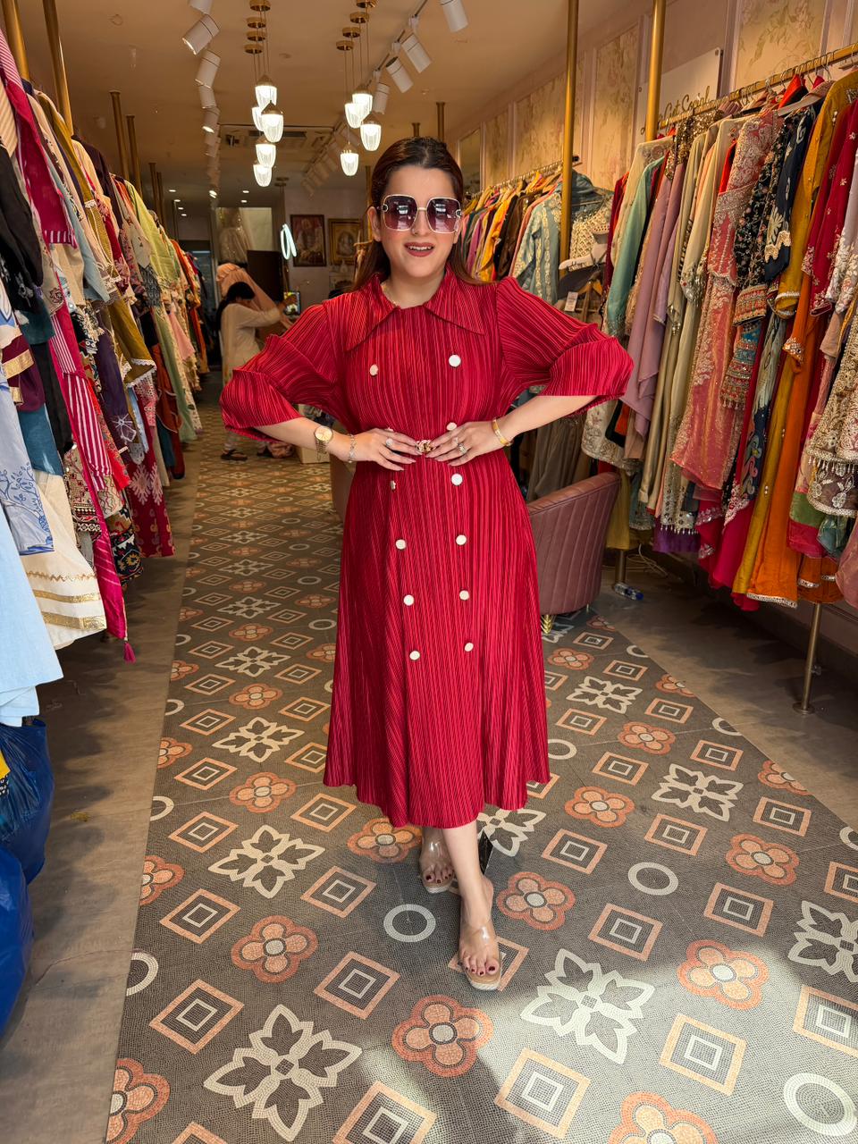 Shivi wrinkle Midi Dress