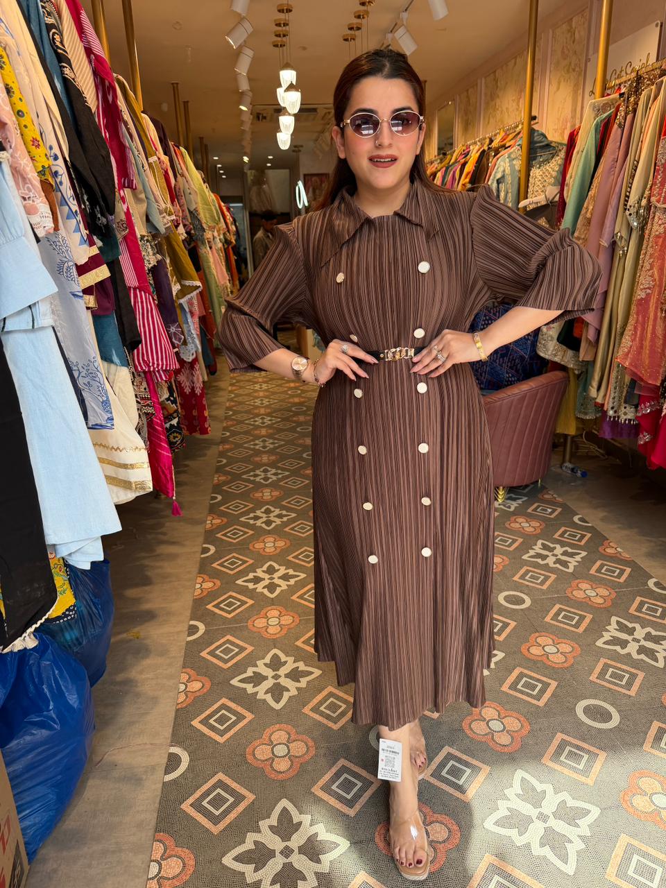 Shivi wrinkle Midi Dress