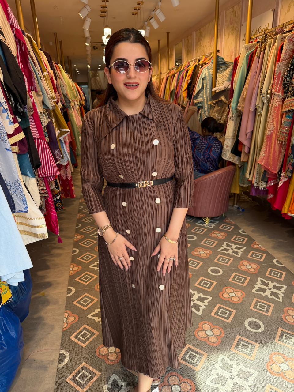Shivi wrinkle Midi Dress