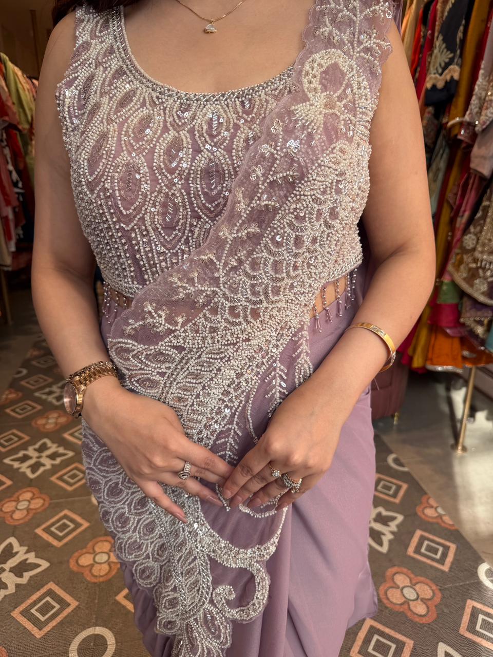 Lily Pearl Embellished Drape Skirt