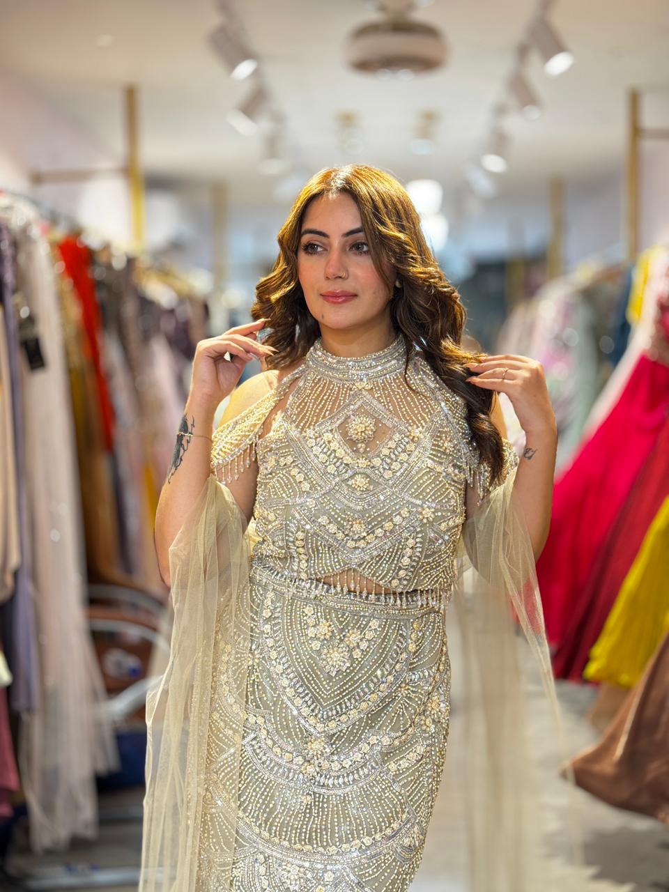 Pearl Embellished Mermaid Lehenga Set