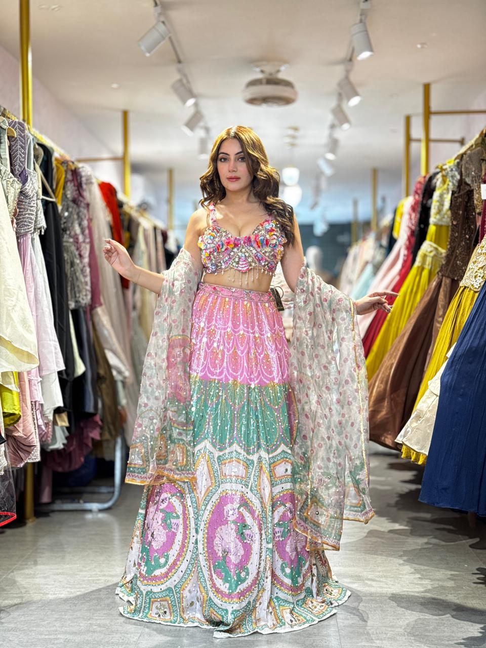Candy Bloom Embroidered Lehenga Set