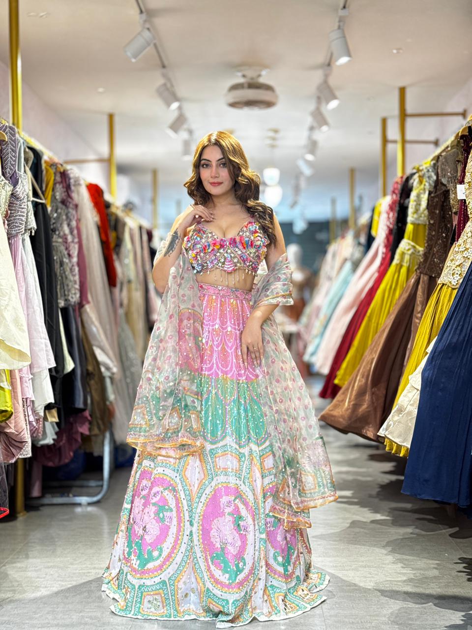 Candy Bloom Embroidered Lehenga Set