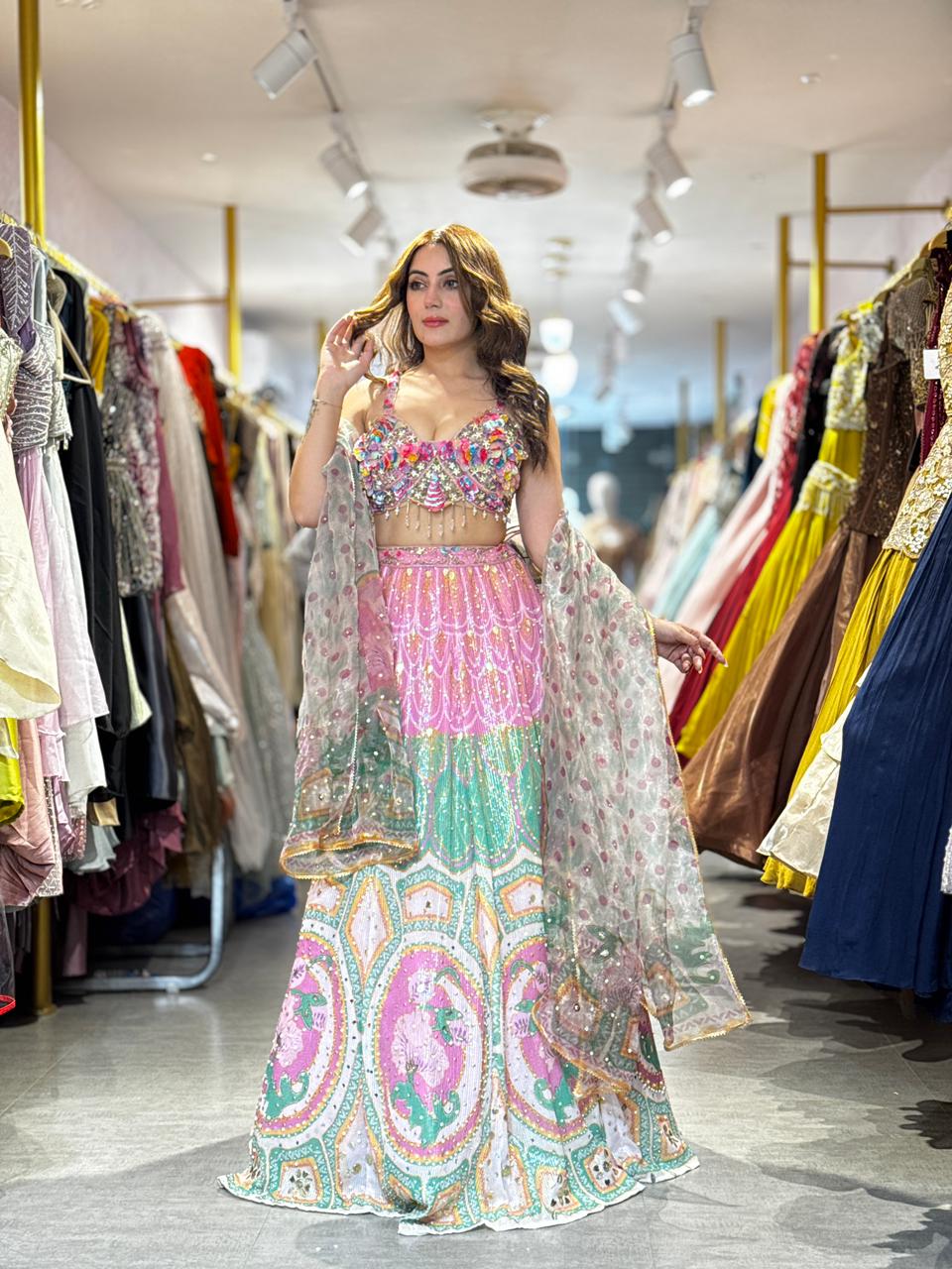 Candy Bloom Embroidered Lehenga Set