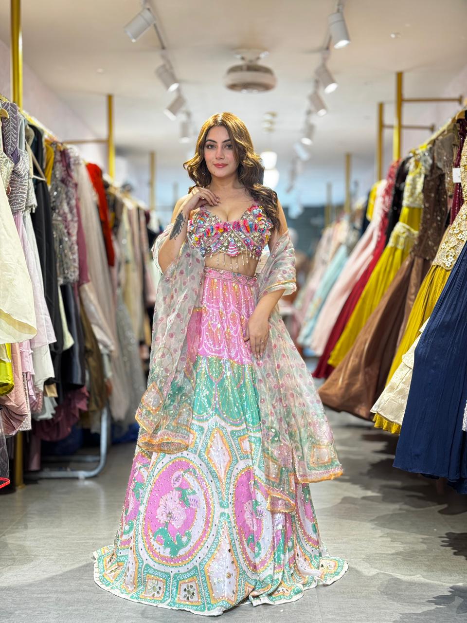 Candy Bloom Embroidered Lehenga Set